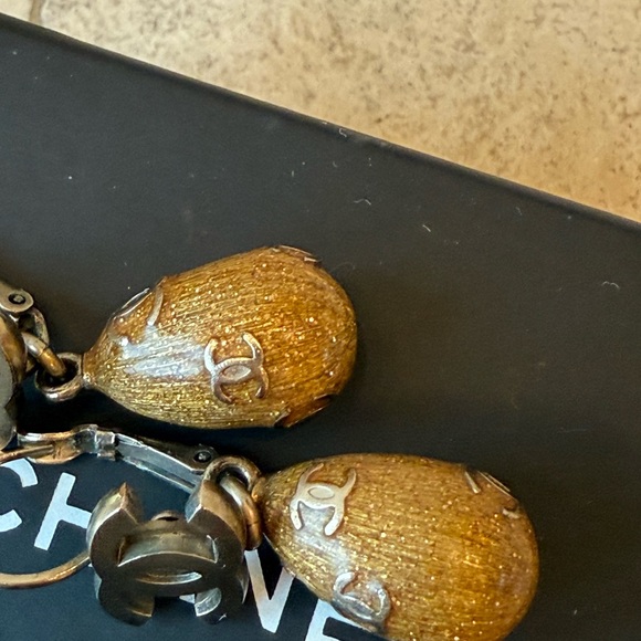 Chanel Gold Drop Earrings - Picture 2 of 4